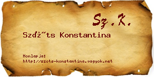 Szőts Konstantina névjegykártya